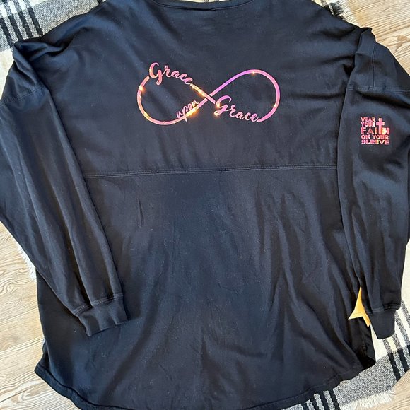 Amazing Grace 2 sided print 2XL Long Sleeve Top, Womens Christian Tee - Picture 3 of 6